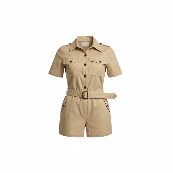 Converse Khaki Belted Denim Women's Romper, Size Small NWT‎ - Picture 2 of 10